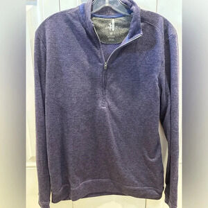Johnnie O West Coast Prep Reflex Quarter- Zip Fleece Pullover M $138 Purple